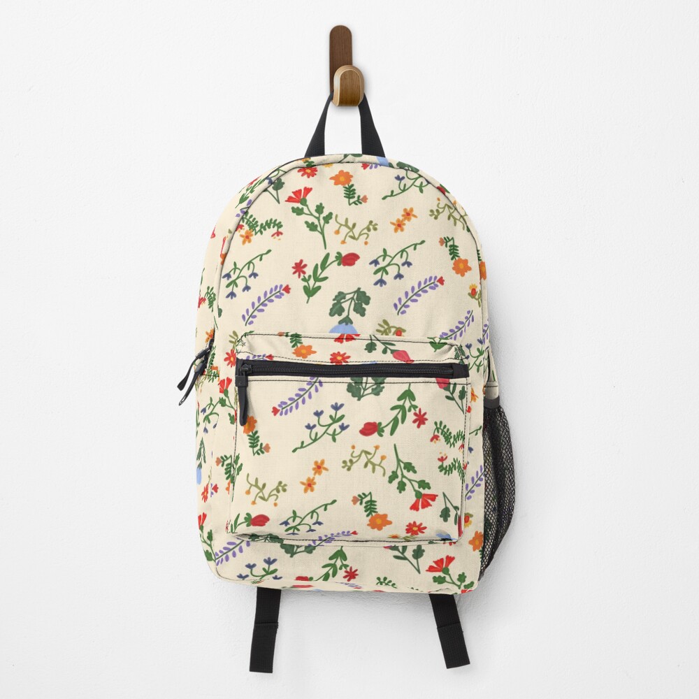 Bright Vintage Floral Pattern Backpack