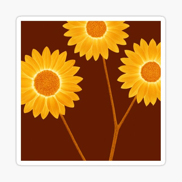 Three Sunflowers 2 Sticker