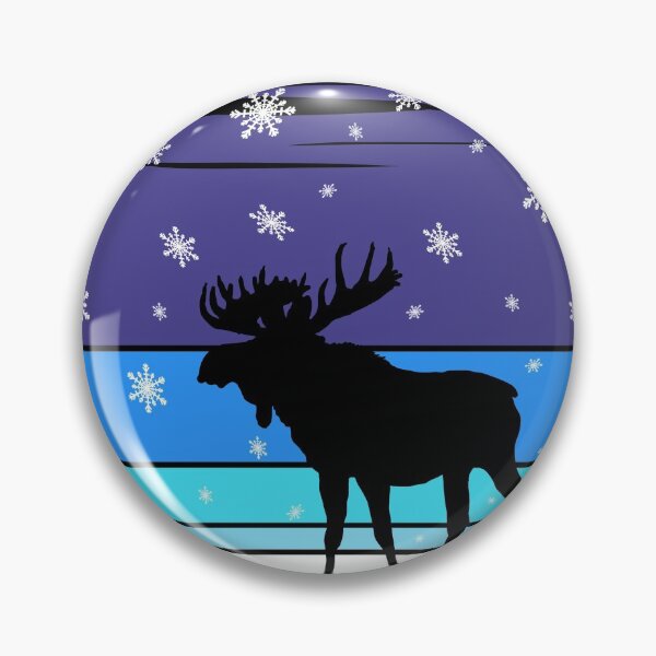 Item preview, An Impressive Elk In The Snow At A Vintage Winter Night designed and sold by Paulina Vanlife.