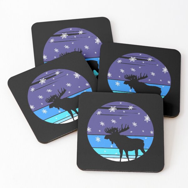 Item preview, An Impressive Elk In The Snow At A Vintage Winter Night designed and sold by Paulina Vanlife.