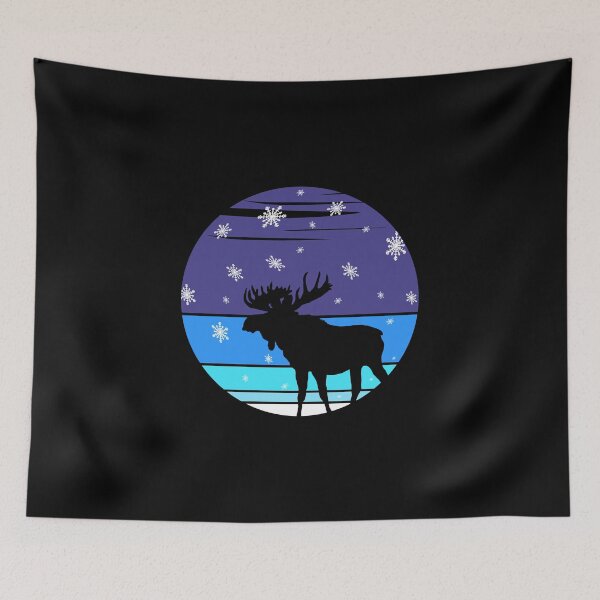 Item preview, An Impressive Elk In The Snow At A Vintage Winter Night designed and sold by Paulina Vanlife.