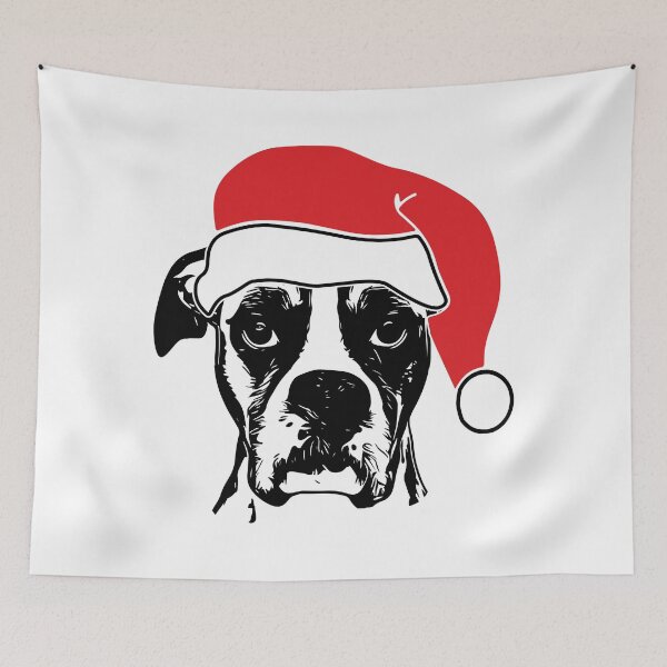 Item preview, Boxer Dog Santa Hat designed and sold by malibumanhattan.