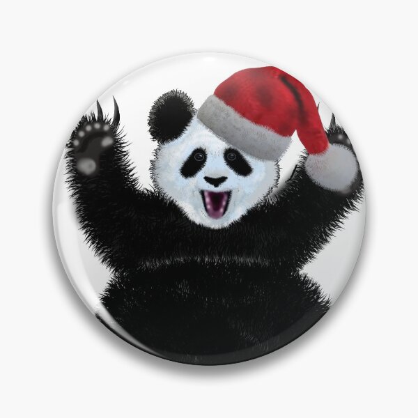 Item preview, Christmas panda wearing santa claus hat designed and sold by Galina Kostyaeva.