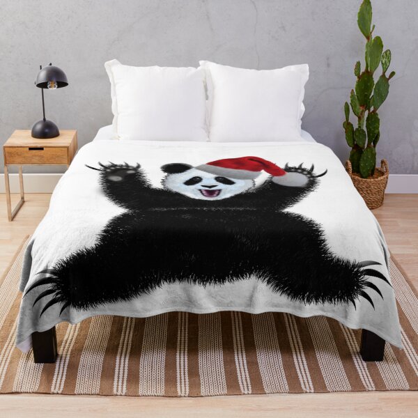 Item preview, Christmas panda wearing santa claus hat designed and sold by Galina Kostyaeva.