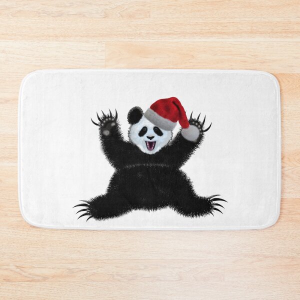 Item preview, Christmas panda wearing santa claus hat designed and sold by Galina Kostyaeva.