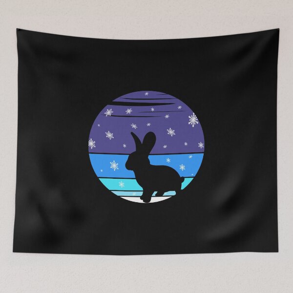 Item preview, A Cute Rabbit In The Snow At A Vintage Winter Night designed and sold by Paulina Vanlife.
