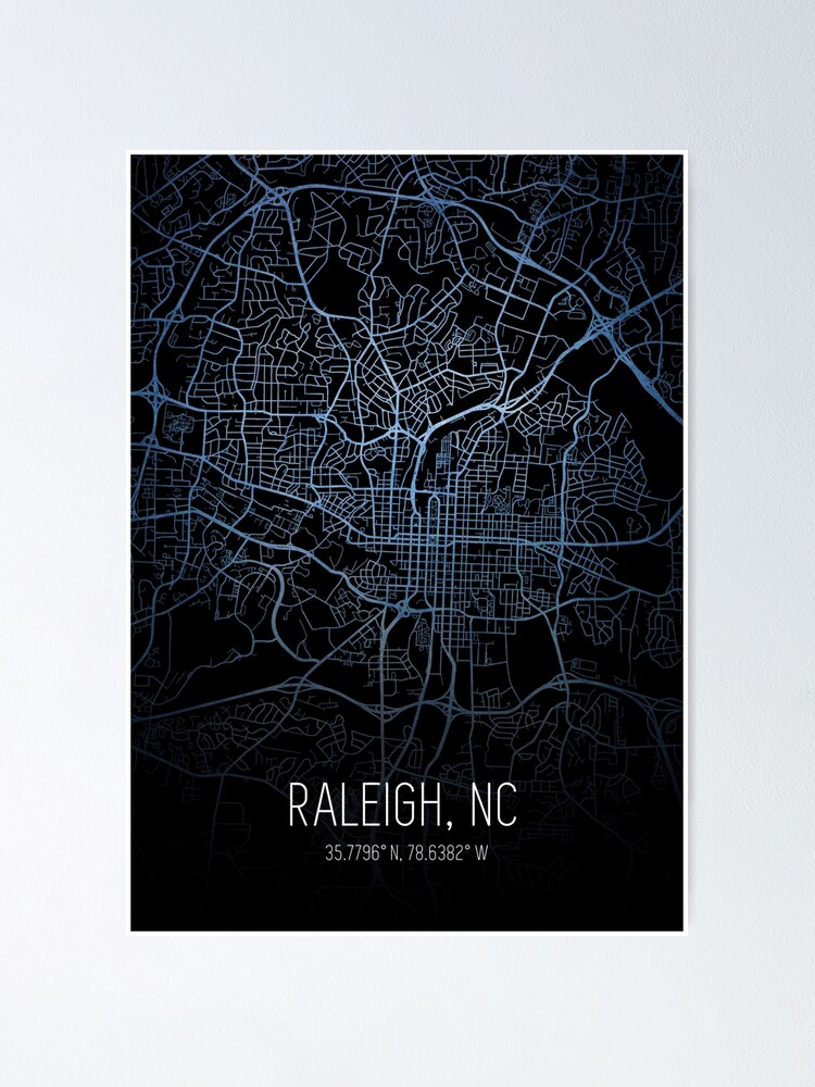 &ldquo;Raleigh North Carolina City Map&rdquo; Poster for Sale by NicFullerArt