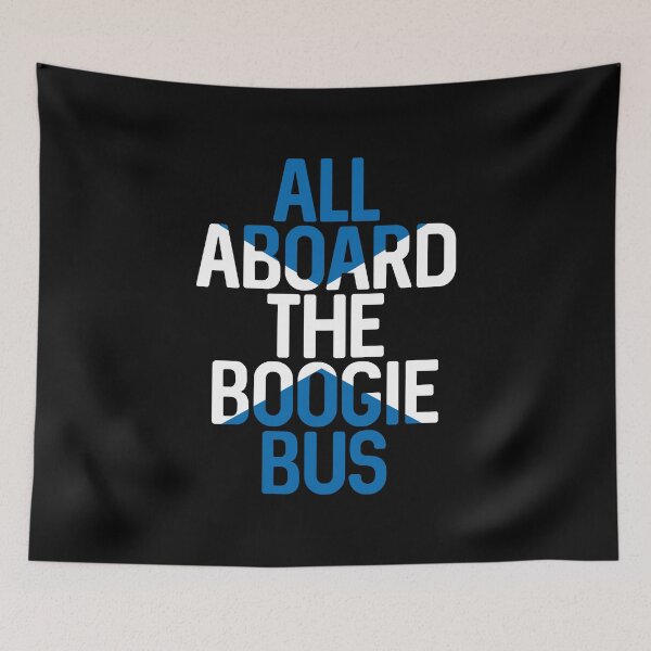 Item preview, All Aboard The Boogie Bus, Scottish Saltire Football Slogan Design designed and sold by MacPean.