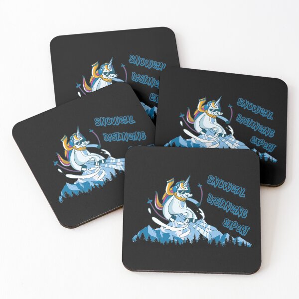 Item preview, Snowcial Distancing Expert Skiing Unicorn Mountain designed and sold by OmmeDesigns.