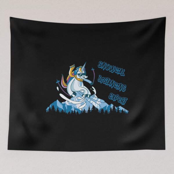 Item preview, Snowcial Distancing Expert Skiing Unicorn Mountain designed and sold by OmmeDesigns.