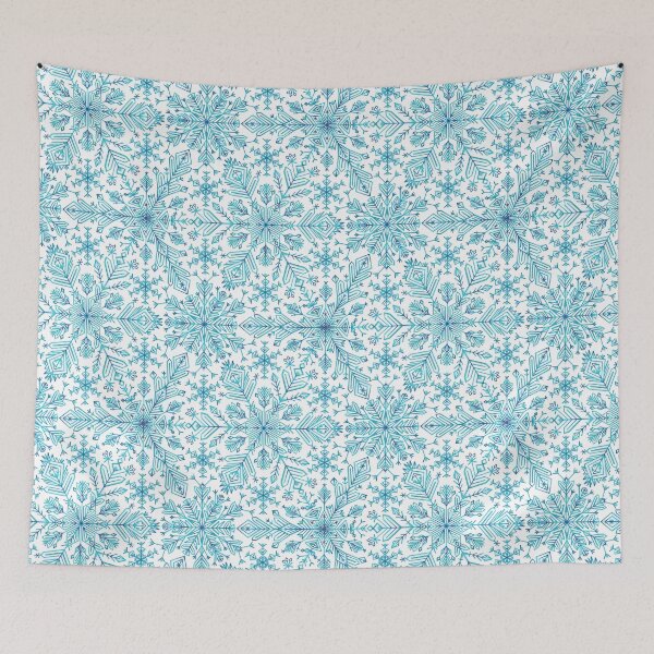 Item preview, Winter snowflakes - white and azure designed and sold by Simut-P.