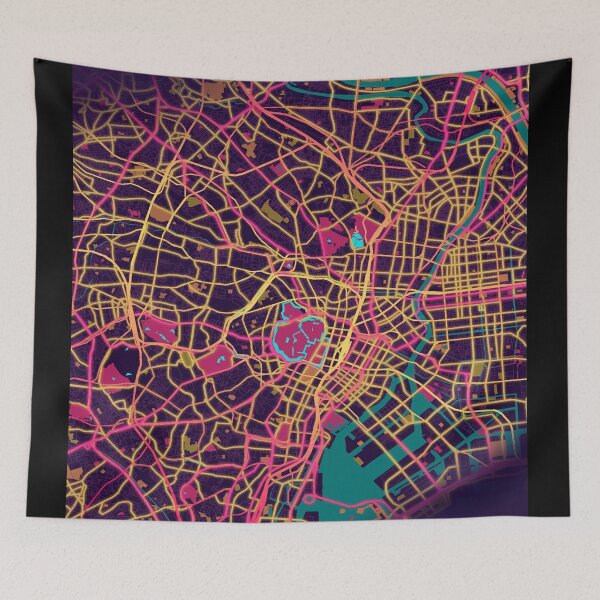 Artikelvorschau, Tokio Synthwave Map entworfen und verkauft von Showstroopart Christian Velazquez.