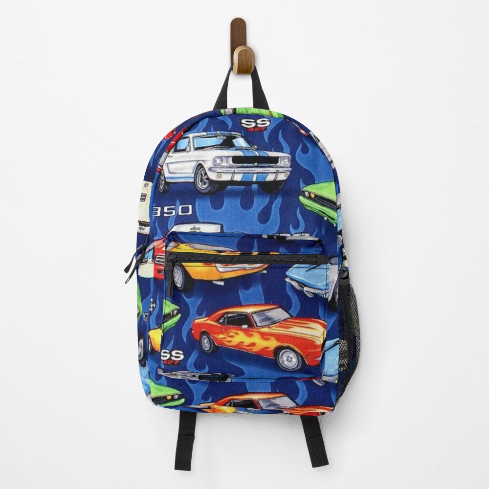 Auto Sports Muscle Cars Pattern Backpack