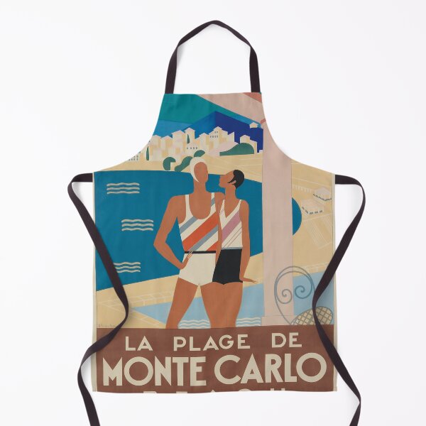 Item preview, retro classic La Plage de Monte Carlo poster designed and sold by CorasPosters.