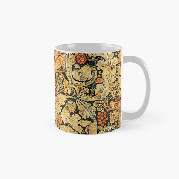 Item preview,  BIRDS ON ACANTHUS LEAVES ,ROSES ,VINE AND GRAPES IN ORANGE YELLOW, Art Nouveau Floral designed and sold by BulganLumini.