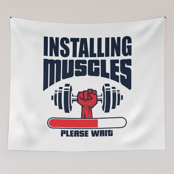 Item preview, Installing Muscles Please Wait - Funny Gym designed and sold by motivationaltee.