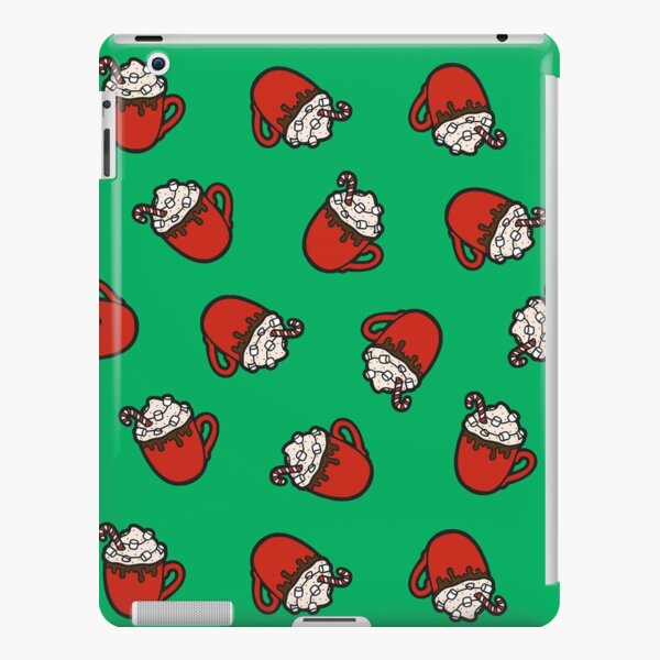 Festive Hot Cocoa Pattern in Winter Green iPad Snap Case