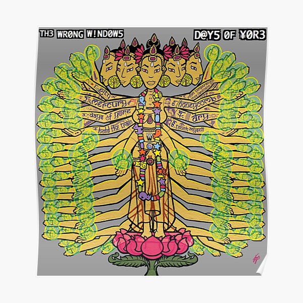 The Wrong Windows "Days of Yore" Vinyl Cover Painting "The Golden Goddess" by Jennifer J. Jelenski Poster