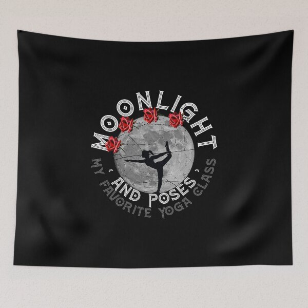 Item preview, Moonlight and poses cool Yoga motive in moonlight with roses designed and sold by Kalli-design.