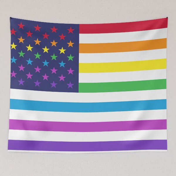 Item preview, USA rainbow flag designed and sold by MisterMacadamia.