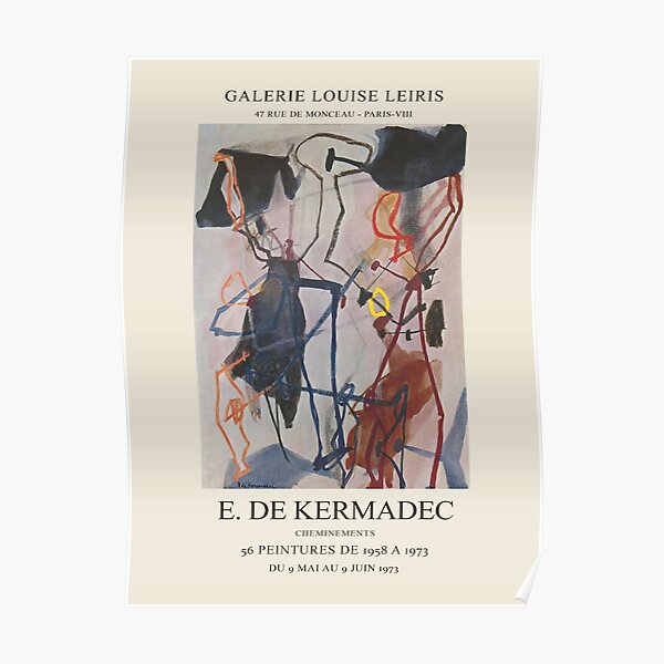 Eugene de Kermadec. Exhibition poster for Galerie Louise Leiris in Paris, 1973. Poster