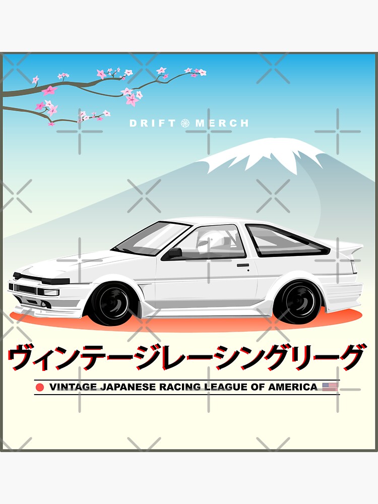 Thumbnail 3 of 3, Sticker, Vintage Japanese Racing League of America AE86 designed and sold by driftmerch.