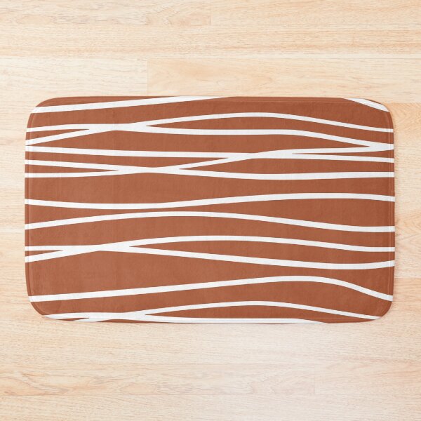 Item preview, Wave, Geomatric Line Pattern, Boho Style, Abstract Lines, Terracotta and White designed and sold by meggydesigns.