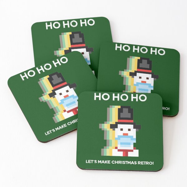 Item preview, Merry Christmas Cute Retro 8Bit Pixel Snowman with covid face mask pixel art designed and sold by twicetrader.