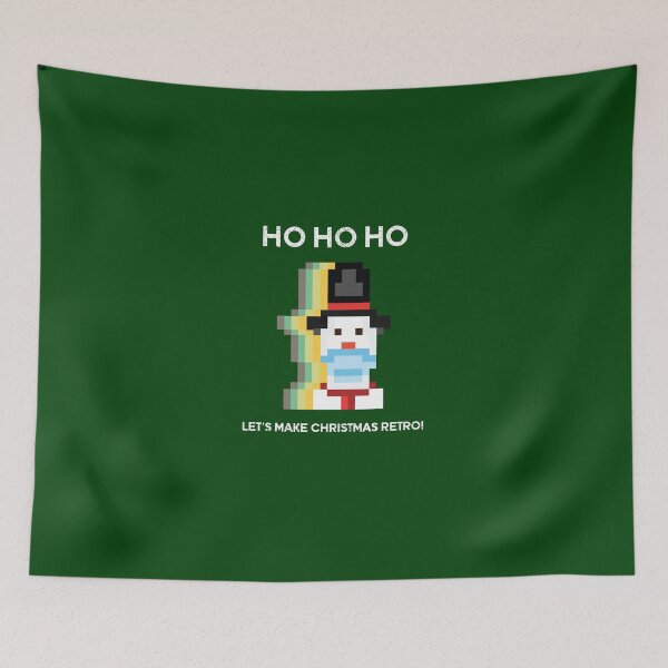 Item preview, Merry Christmas Cute Retro 8Bit Pixel Snowman with covid face mask pixel art designed and sold by twicetrader.