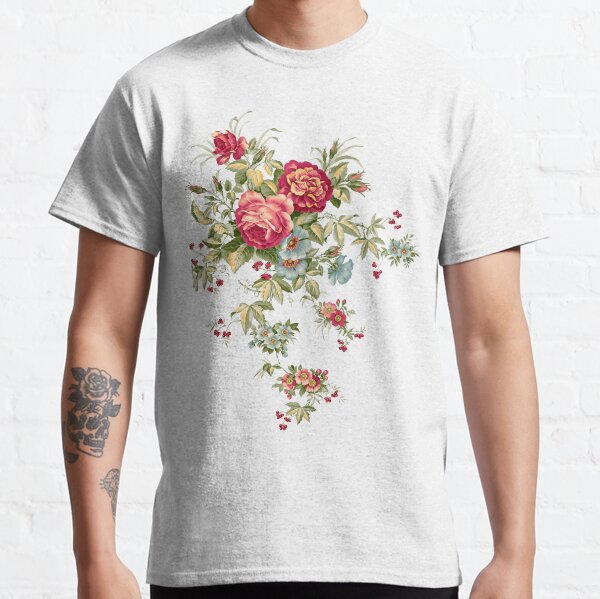 Flower bouquet Floral design , Flowers, pink roses and blue daisies transparent background PNG clipart Classic T-Shirt