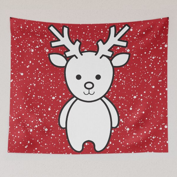 Item preview, christmas reindeer in a snowy day (red) pattern designed and sold by Apoorv Choudhary.