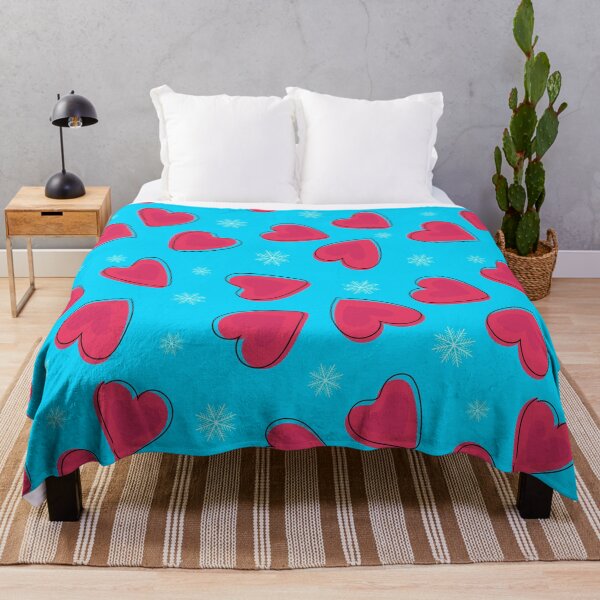 Item preview, Bright red hearts on a blue background. designed and sold by TanaLuna.