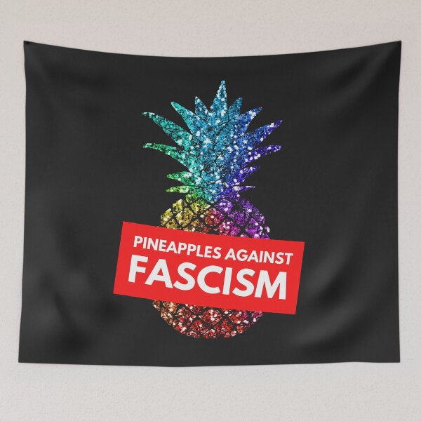 Item preview, Rainbow Pineapple Against Fascism designed and sold by mydoodlesateme.