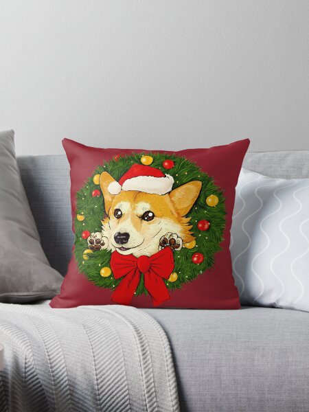 Corgi Christmas Pillows Cushions for Sale Redbubble