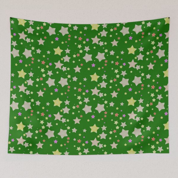 Item preview,  colored stars dark green background designed and sold by miaterinka.