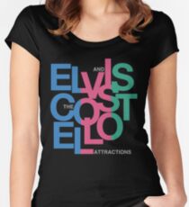 Elvis Costello (Black) Women's Fitted Scoop T-Shirt