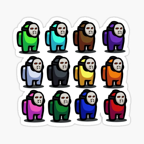 Rainbow Among Us Characters With Banana Hats Sticker By Dwightt Redbubble