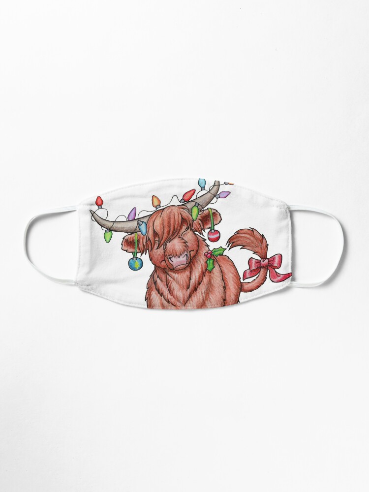 Download Mooey Christmas Highland Cow Mask By Featherladyjt Redbubble PSD Mockup Templates