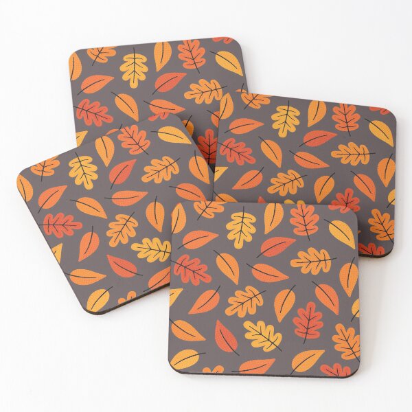 Item preview, Retro Autumn Leaves on Bitter Brown designed and sold by Daisy Beatrice.