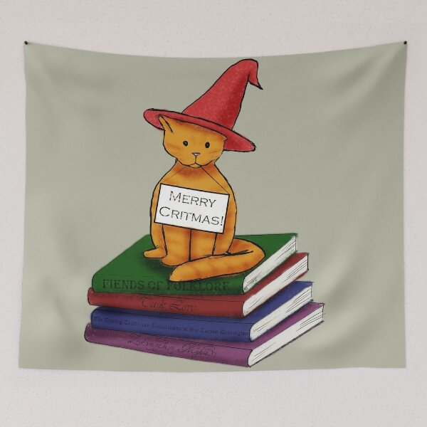 Item preview, Wizard Cat on Books designed and sold by mystmoon92.
