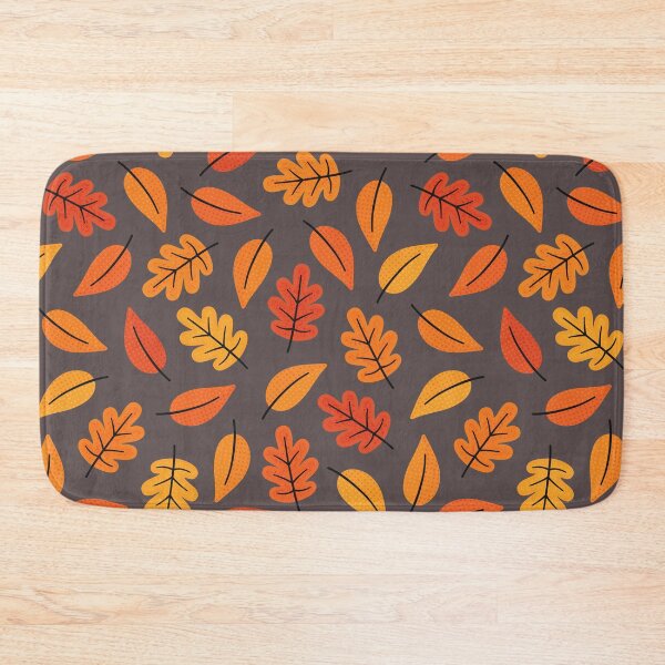 Item preview, Retro Autumn Leaves on Bitter Brown designed and sold by Daisy Beatrice.