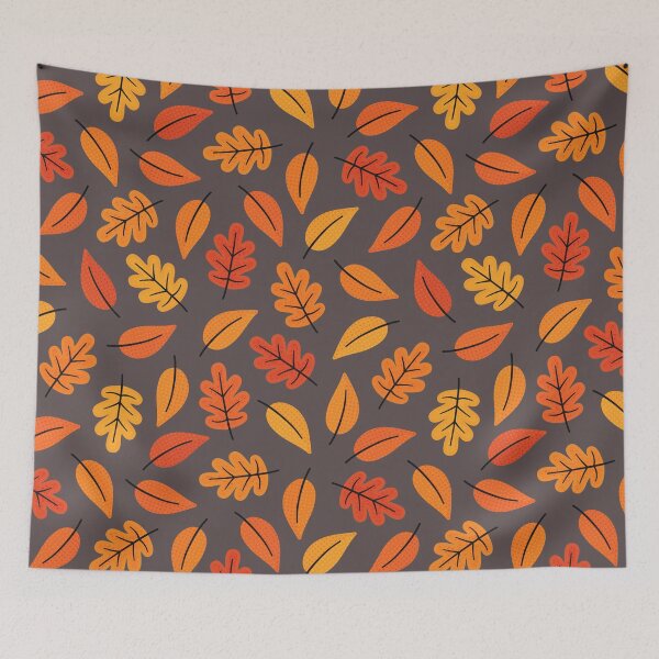 Item preview, Retro Autumn Leaves on Bitter Brown designed and sold by Daisy Beatrice.