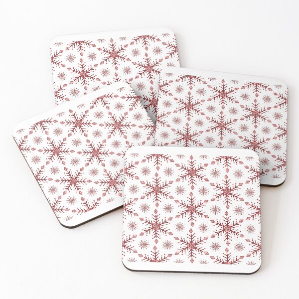 Item preview, Red Snowflake Collage designed and sold by Demiree Cahill-Sabin.