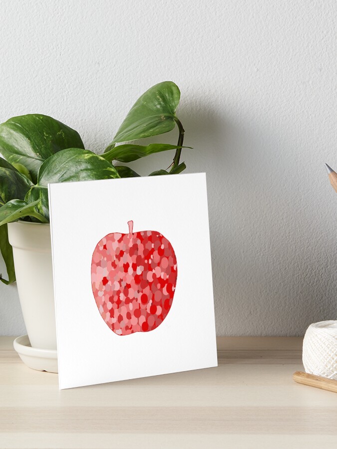 Thumbnail 1 of 2, Art Board Print, red apple digital drawing food illustration designed and sold by Florcitasart.
