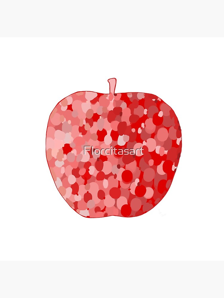 Thumbnail 4 of 4, Clock, red apple digital drawing food illustration designed and sold by Florcitasart.