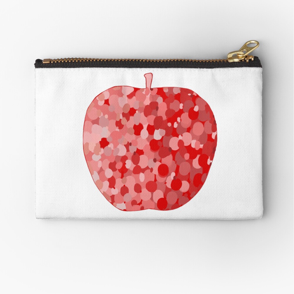 red apple digital drawing food illustration Zipper Pouch