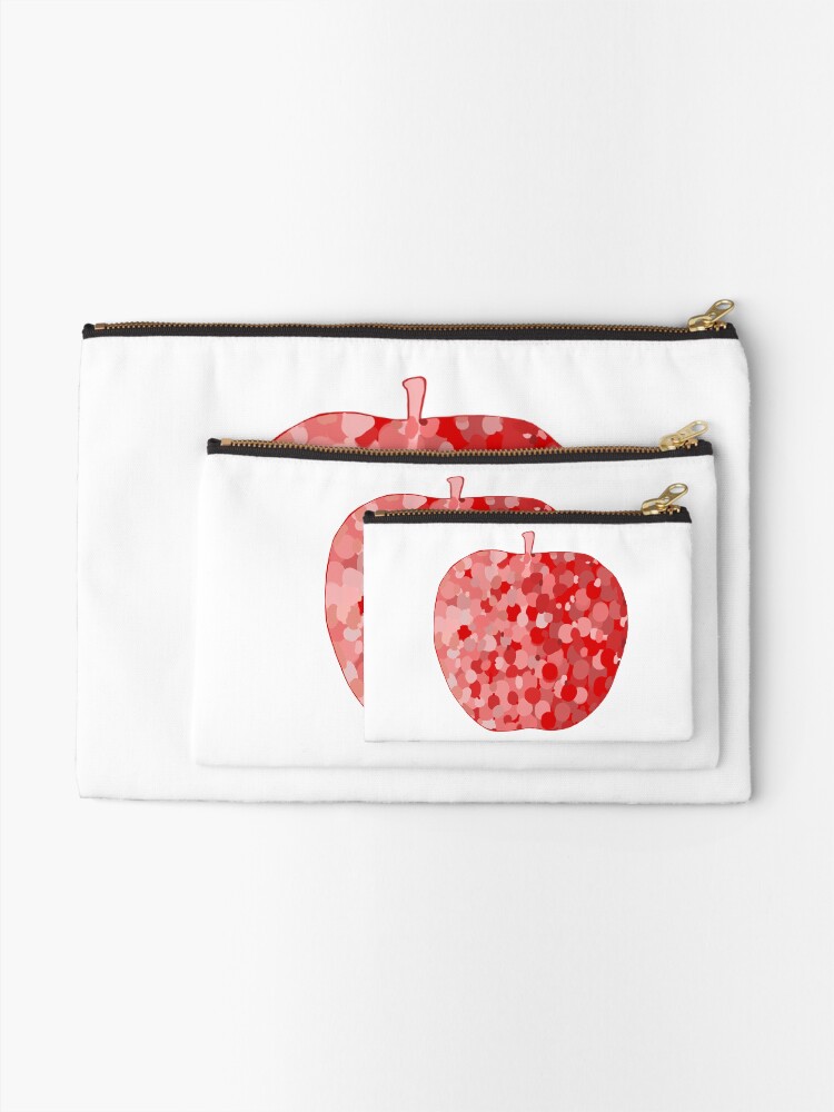 Alternate view of red apple digital drawing food illustration Zipper Pouch