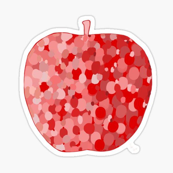 Item preview, red apple digital drawing food illustration designed and sold by Florcitasart.