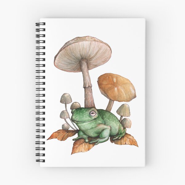 Item preview, frog and mushrooms designed and sold by forestmagic.