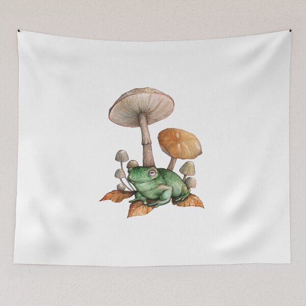 Item preview, frog and mushrooms designed and sold by forestmagic.
